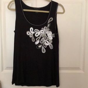 Black top with sequin design